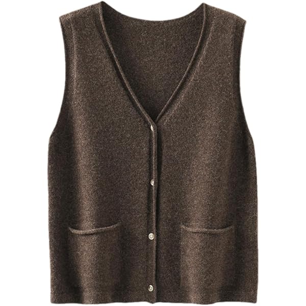 futurino Women's Boxy Solid Color Low V Neck Marled Knitted
